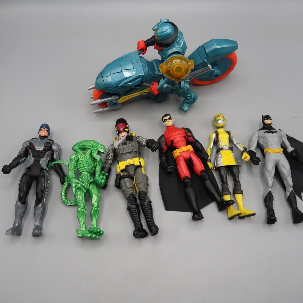 He-man Sky Sled Batman Robin Alien Power Ranger Action Hero Figure Lot